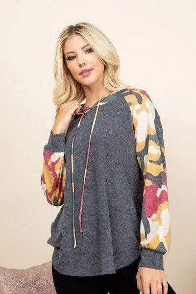 Solid French Terry Casual Hoodie Blue Zone Planet