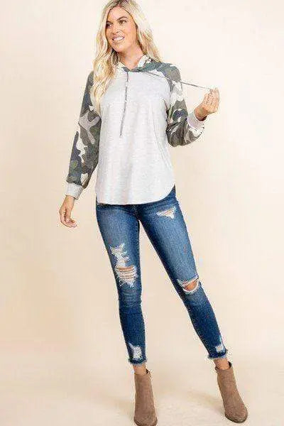 Solid French Terry Casual Hoodie Blue Zone Planet