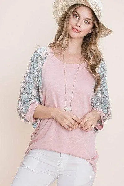 Solid French Terry Fashion Top Blue Zone Planet