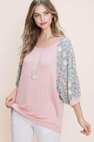 Solid French Terry Fashion Top Blue Zone Planet