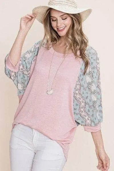 Solid French Terry Fashion Top Blue Zone Planet