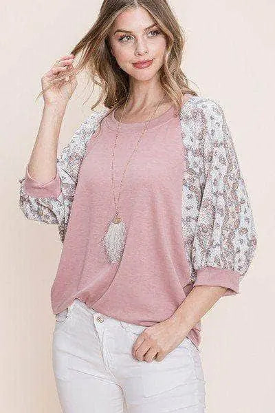Solid French Terry Fashion Top Blue Zone Planet
