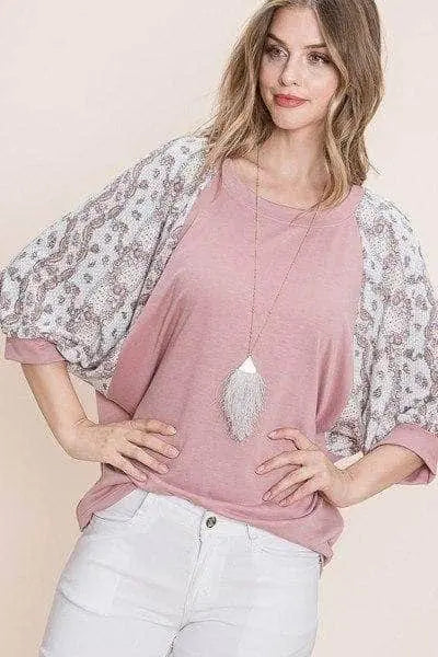 Solid French Terry Fashion Top Blue Zone Planet