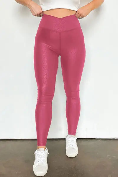 Solid High Waist Leggings BLUE ZONE PLANET