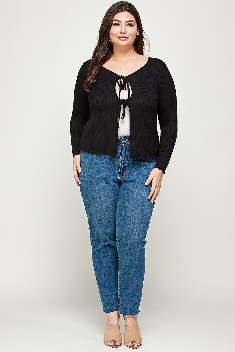 Solid Ribbed Pointelle Cardigan Blue Zone Planet