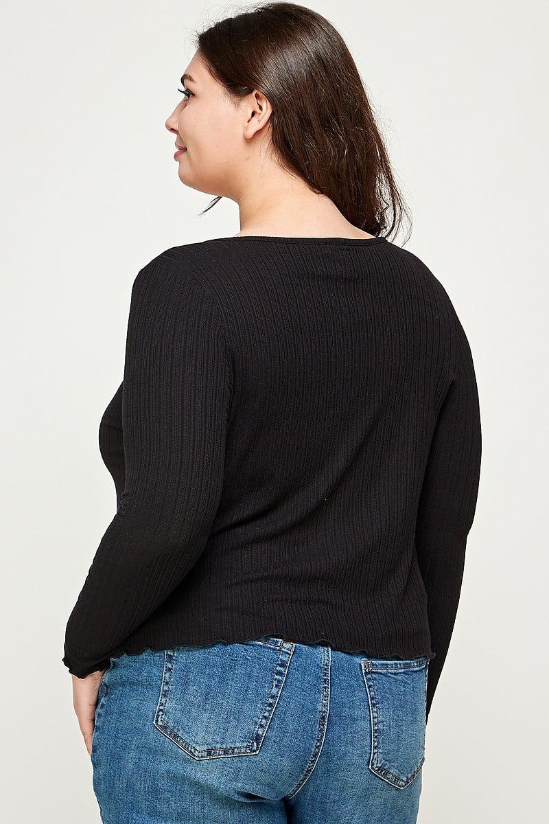 Solid Ribbed Pointelle Cardigan Blue Zone Planet