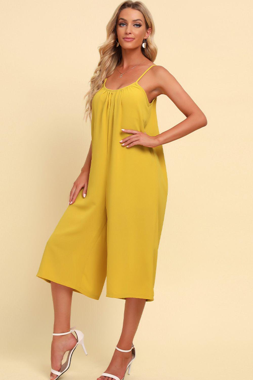 Spaghetti Strap Scoop Neck Jumpsuit BLUE ZONE PLANET