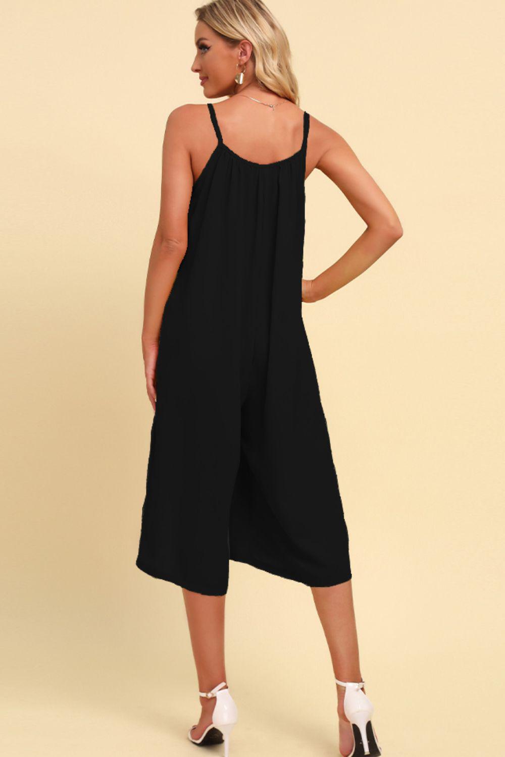 Spaghetti Strap Scoop Neck Jumpsuit BLUE ZONE PLANET