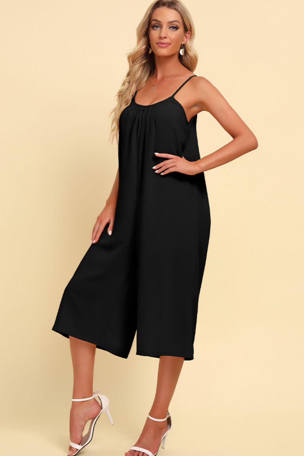 Spaghetti Strap Scoop Neck Jumpsuit BLUE ZONE PLANET