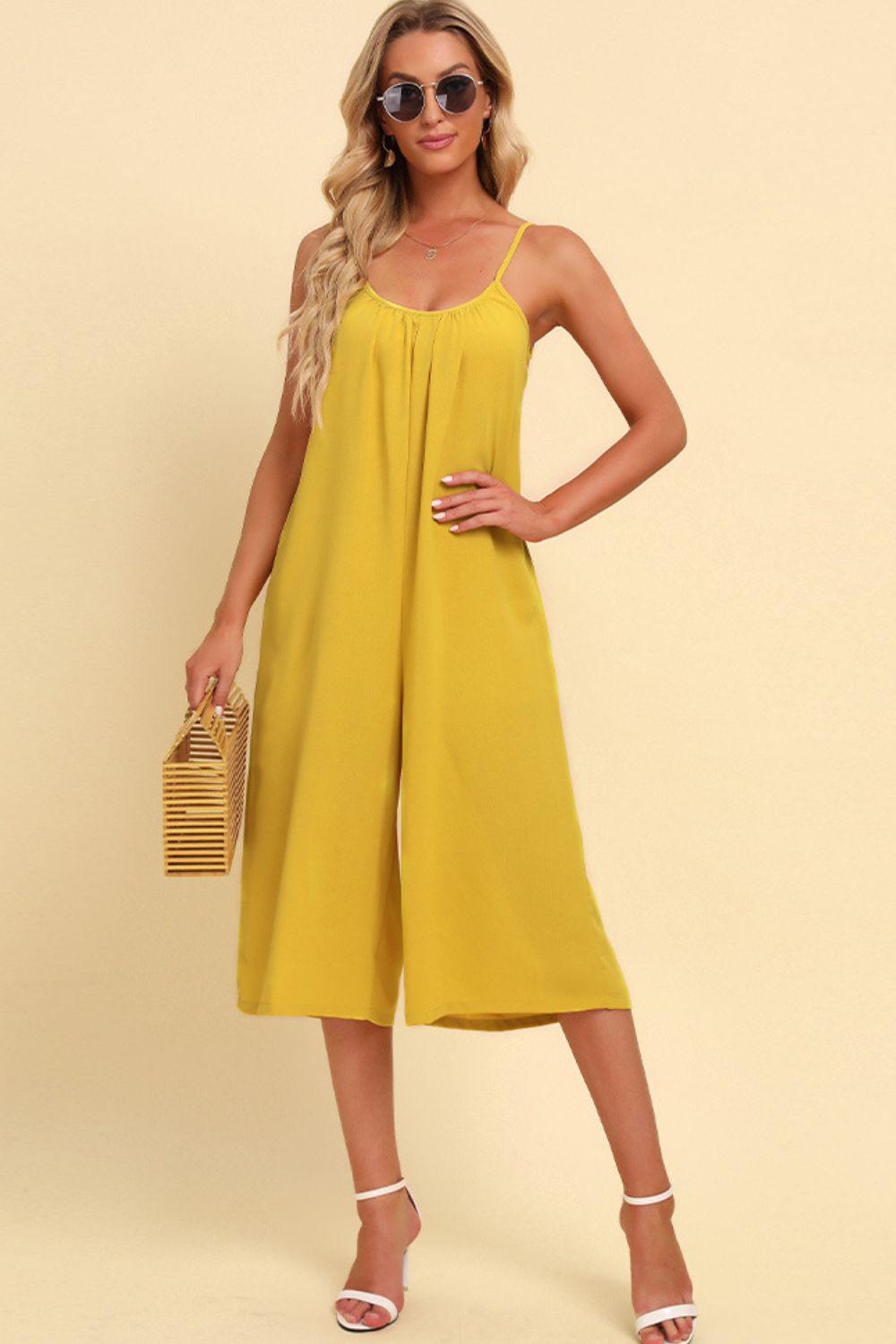 Spaghetti Strap Scoop Neck Jumpsuit BLUE ZONE PLANET