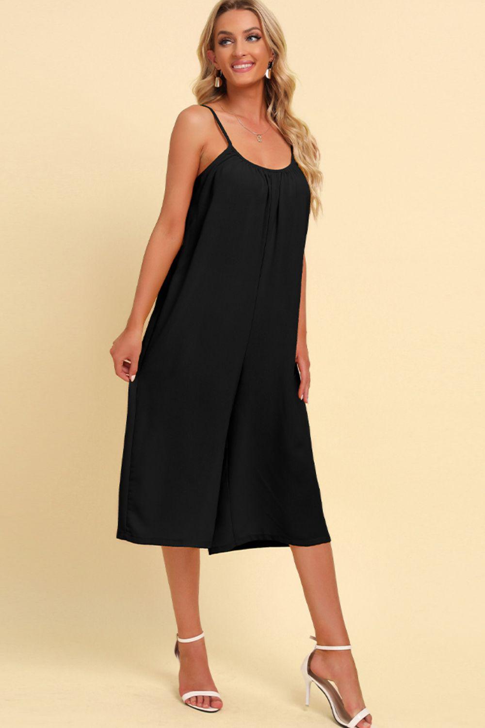 Spaghetti Strap Scoop Neck Jumpsuit BLUE ZONE PLANET