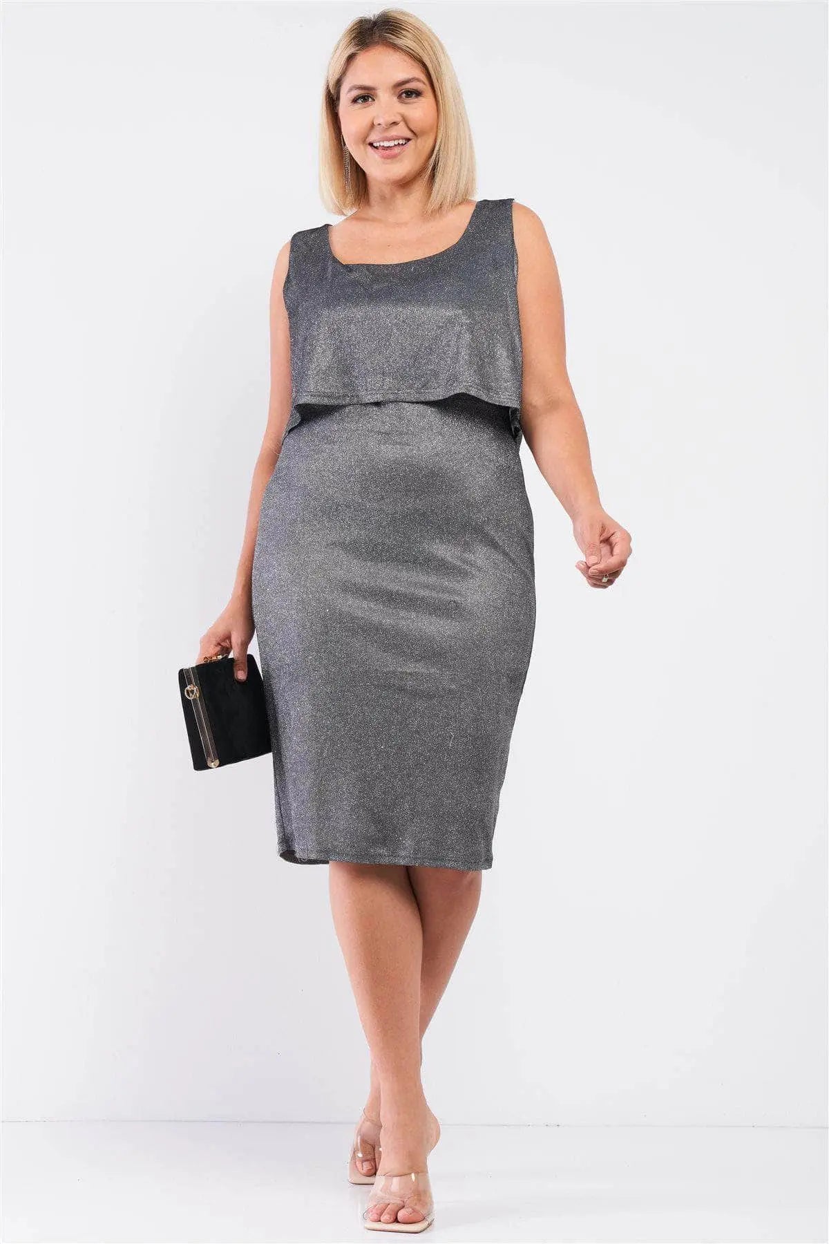 Special Date Night Sleeveless Layered Dress Blue Zone Planet