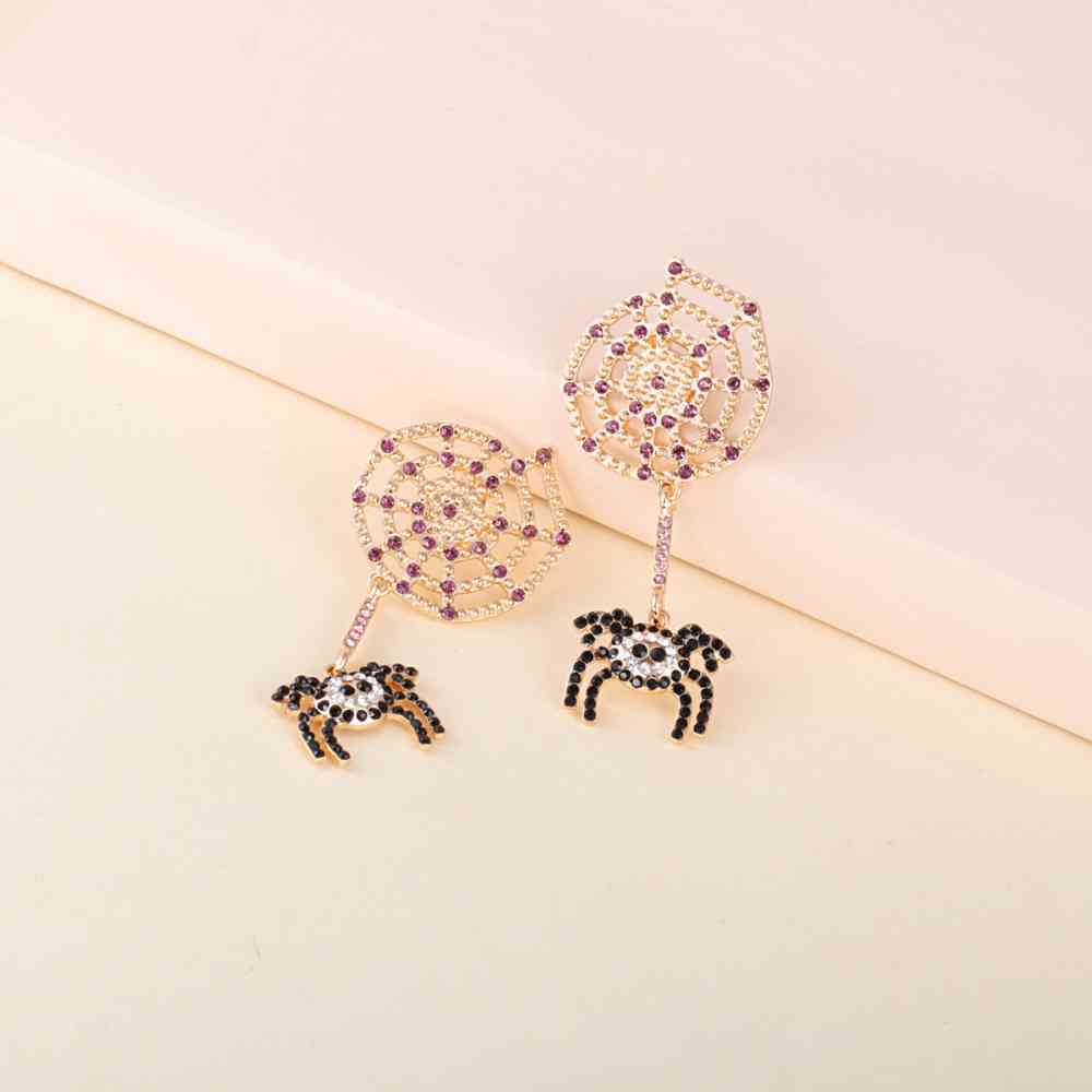 Spider Rhinestone Alloy Earrings BLUE ZONE PLANET