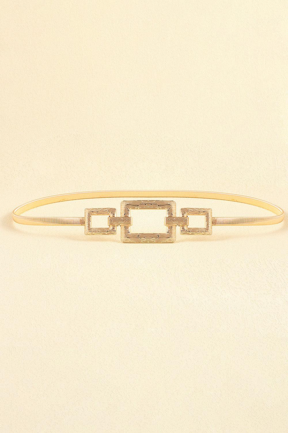 Square Shape Zinc Alloy Buckle Iron Belt BLUE ZONE PLANET