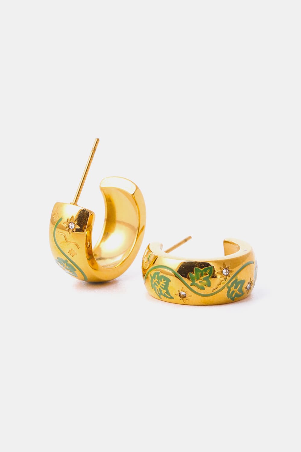 Stainless Steel 18K Gold Plated Ring Shape C-Hoop Earrings BLUE ZONE PLANET