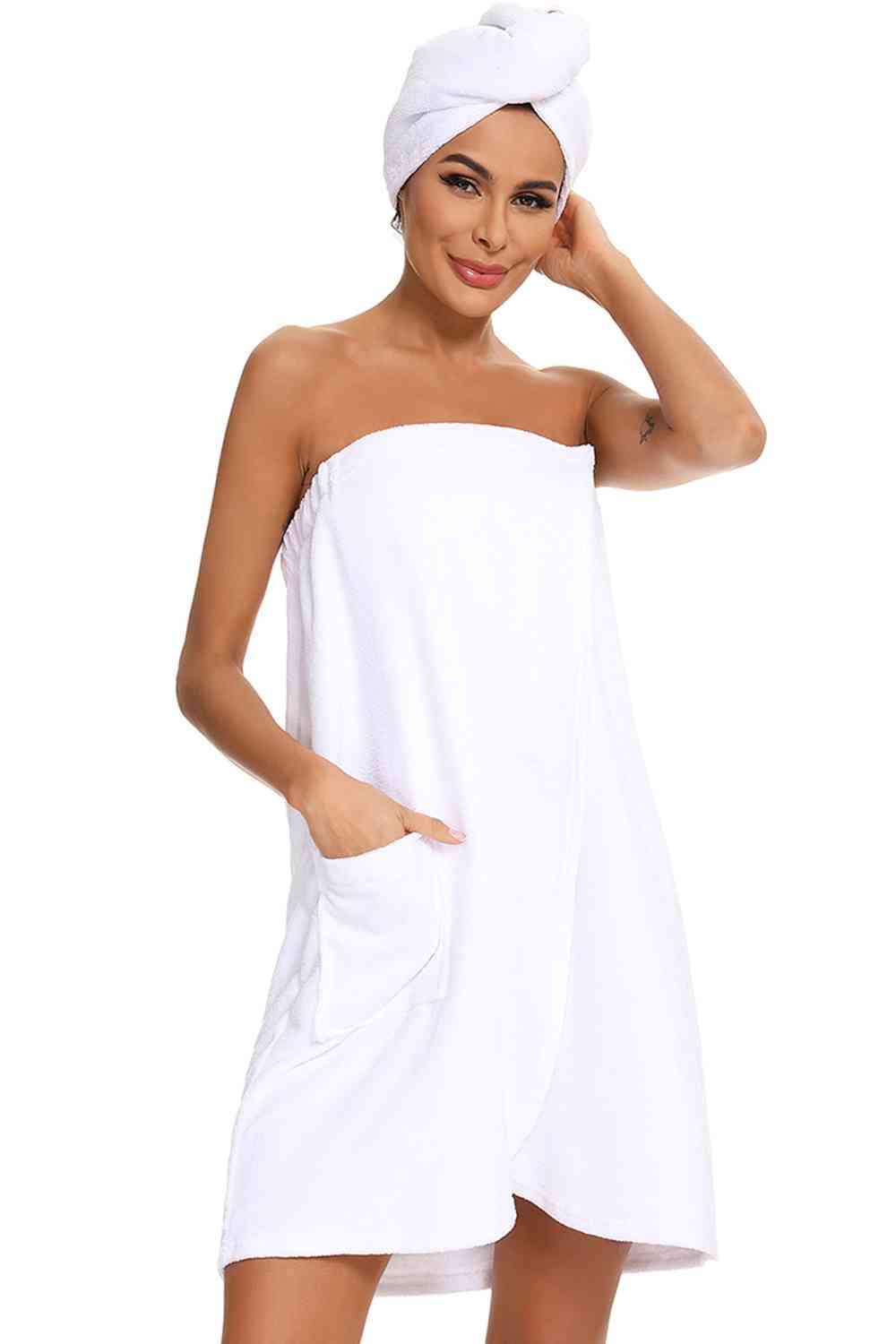 Strapless Robe with pocket BLUE ZONE PLANET