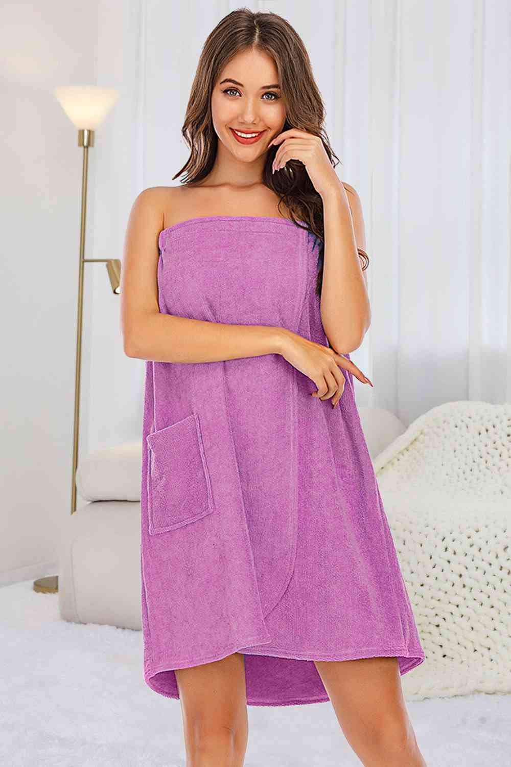 Strapless Robe with pocket BLUE ZONE PLANET