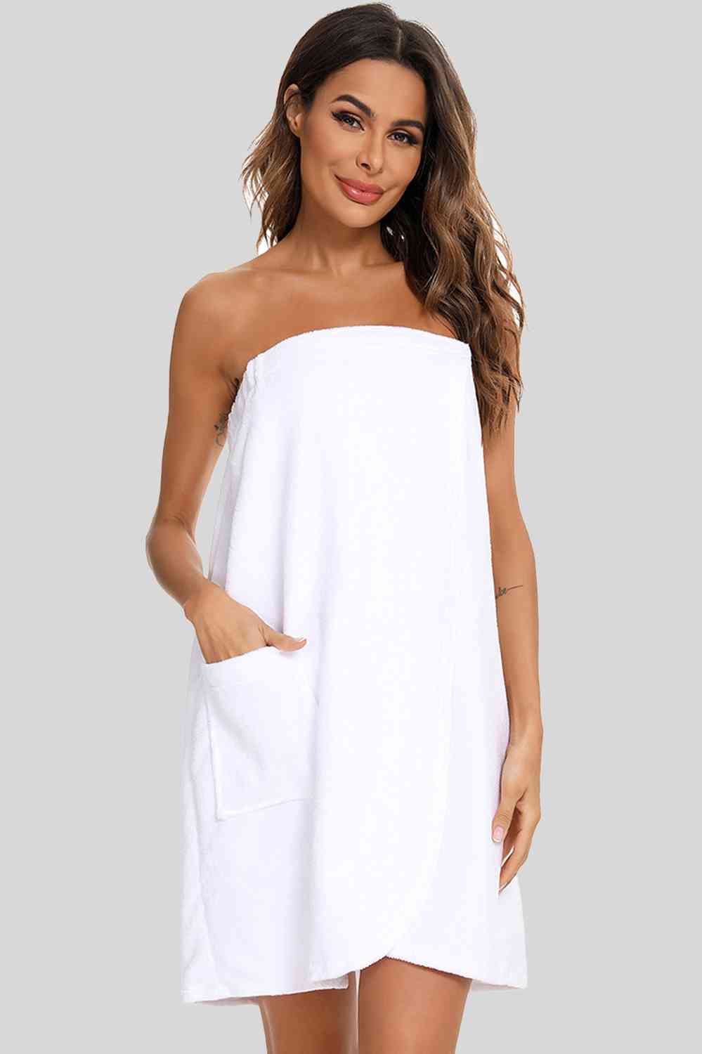 Strapless Robe with pocket BLUE ZONE PLANET