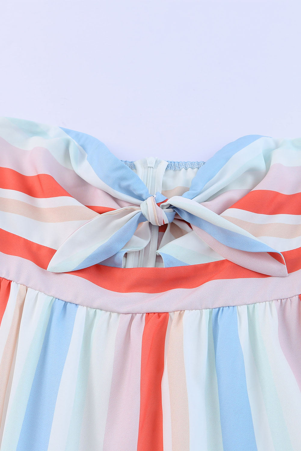 Striped Strapless Sweetheart Neck Dress BLUE ZONE PLANET