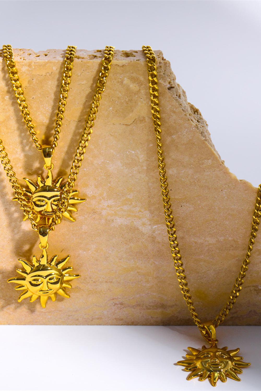 Sun Pendant Copper Necklace BLUE ZONE PLANET