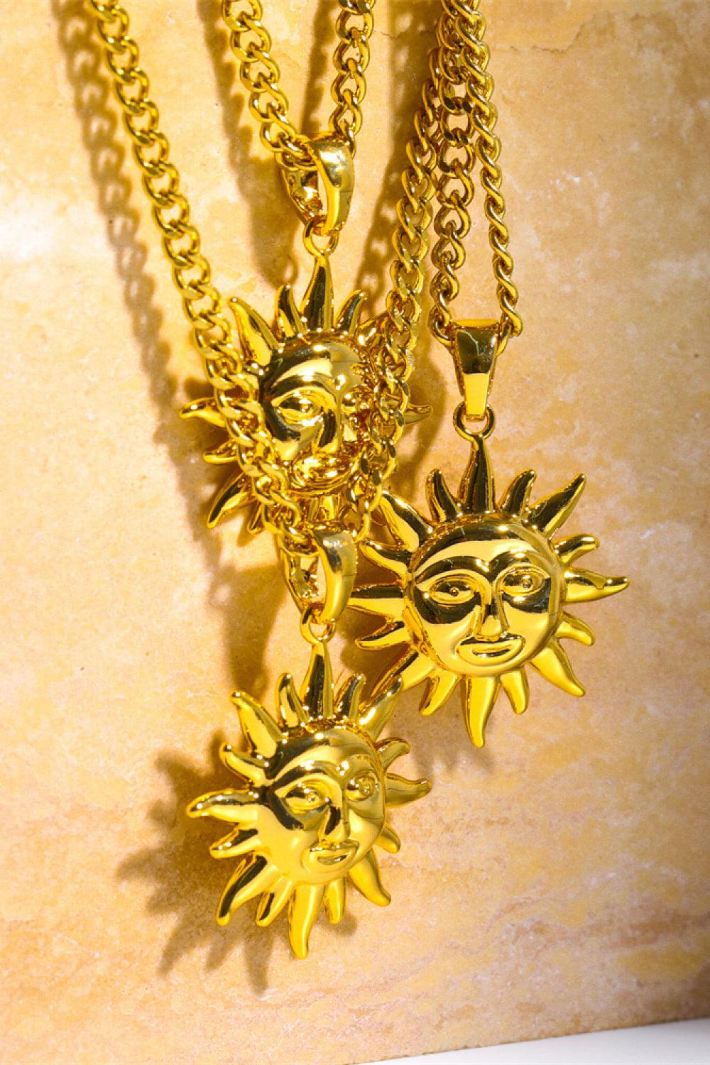 Sun Pendant Copper Necklace BLUE ZONE PLANET