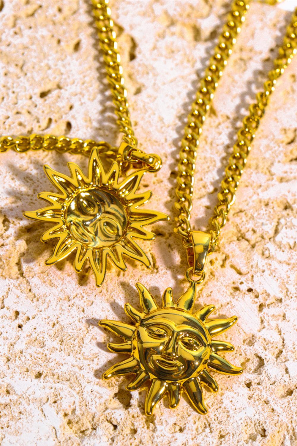Sun Pendant Copper Necklace BLUE ZONE PLANET