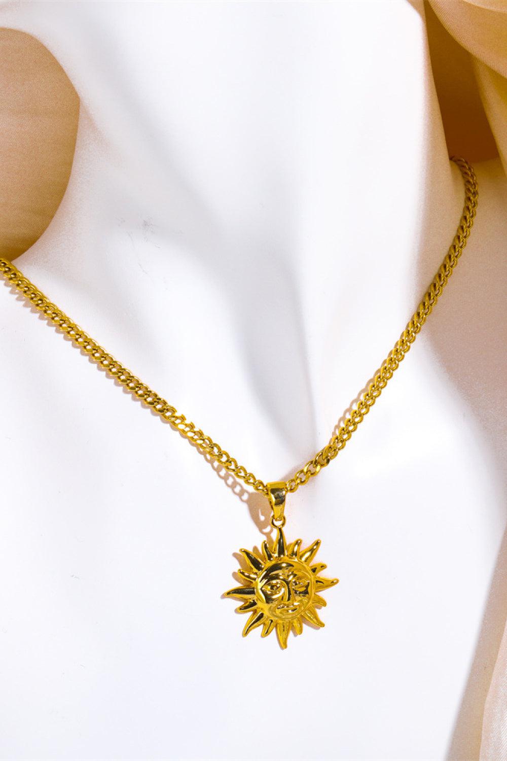 Sun Pendant Copper Necklace BLUE ZONE PLANET