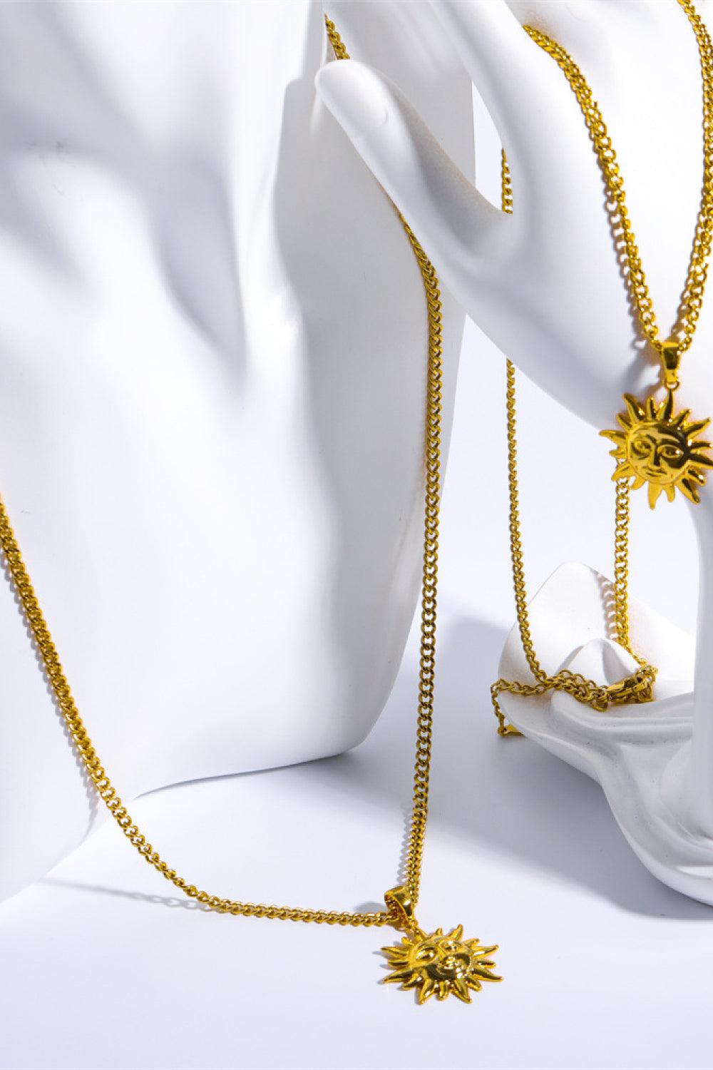 Sun Pendant Copper Necklace BLUE ZONE PLANET