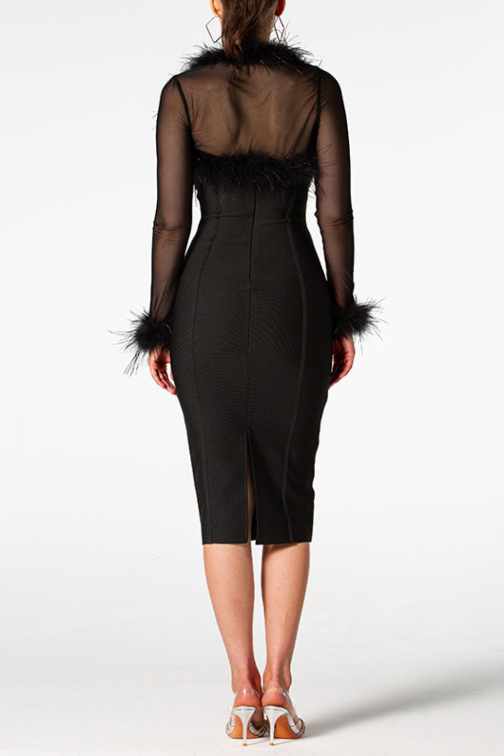 Sweetheart Neck Slit Knee-Length Dress BLUE ZONE PLANET