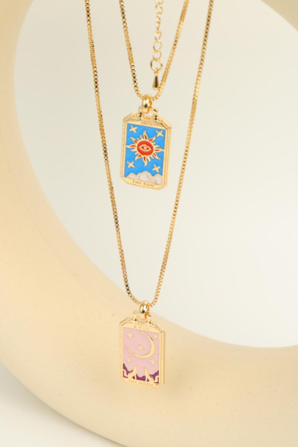 Tarot Card Pendant Copper Necklace BLUE ZONE PLANET