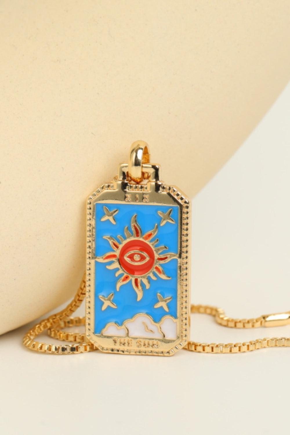 Tarot Card Pendant Copper Necklace BLUE ZONE PLANET