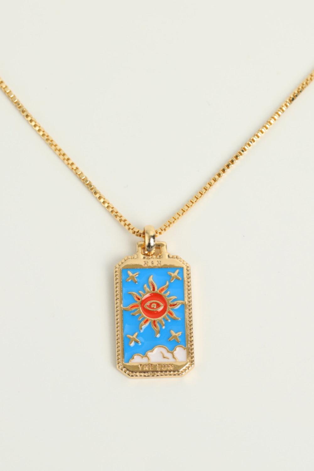 Tarot Card Pendant Copper Necklace BLUE ZONE PLANET
