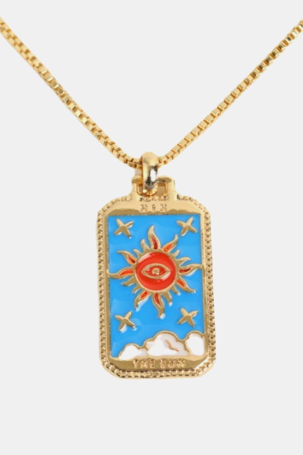 Tarot Card Pendant Copper Necklace BLUE ZONE PLANET