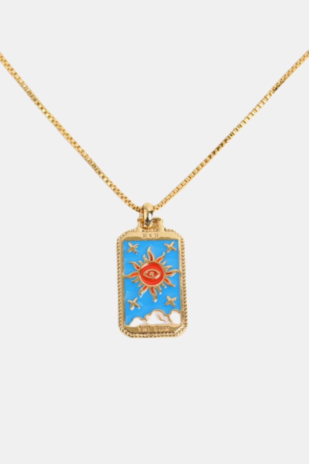 Tarot Card Pendant Copper Necklace BLUE ZONE PLANET
