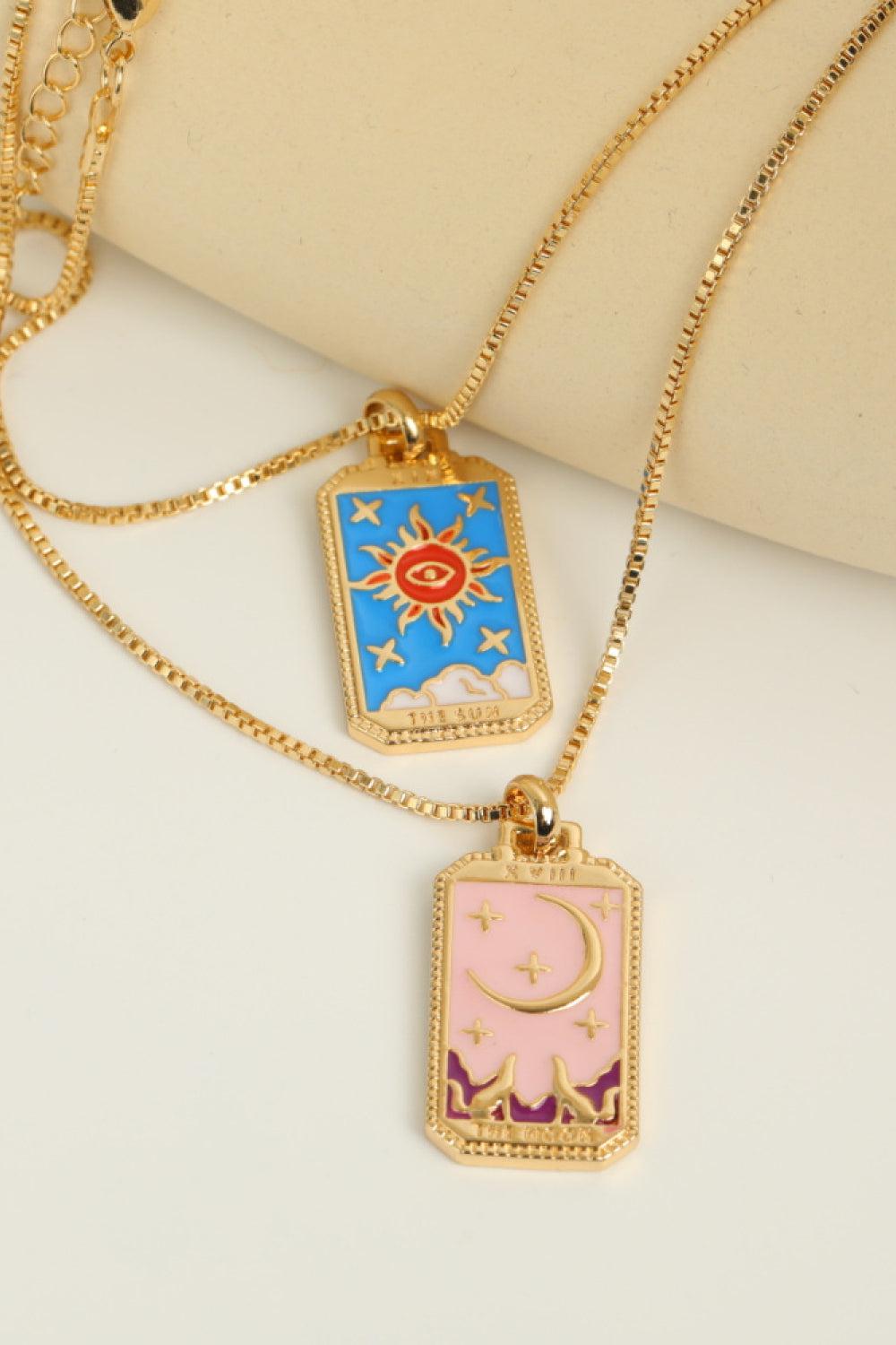 Tarot Card Pendant Copper Necklace BLUE ZONE PLANET