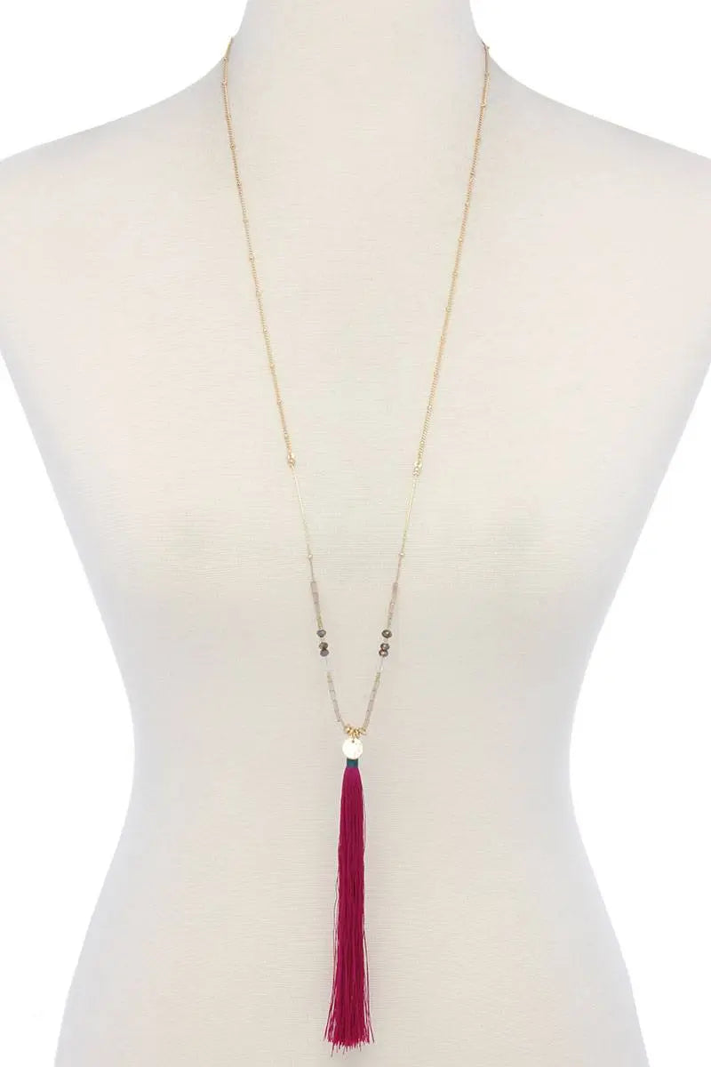 Tassel Pendant Necklace Blue Zone Planet