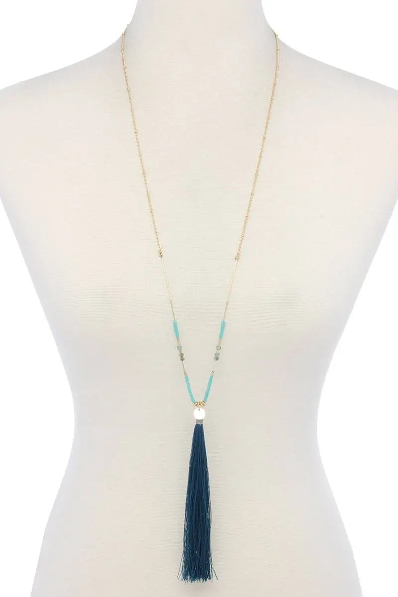 Tassel Pendant Necklace Blue Zone Planet