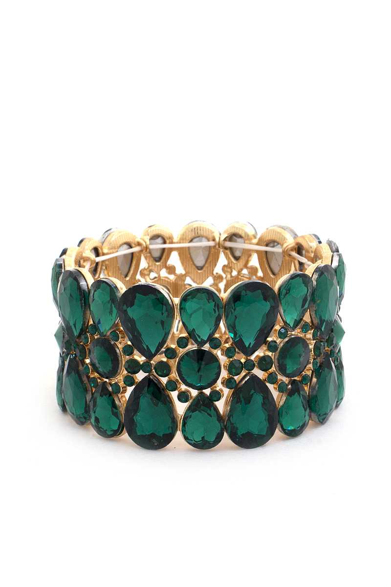 Teardrop Pattern Rhinestone Bracelet Blue Zone Planet