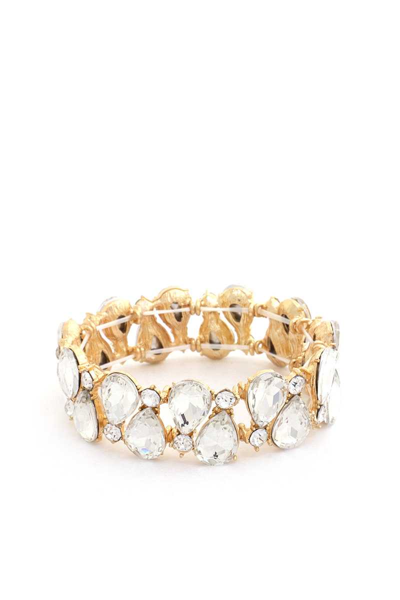 Teardrop Rhinestone Stretch Bracelet Blue Zone Planet