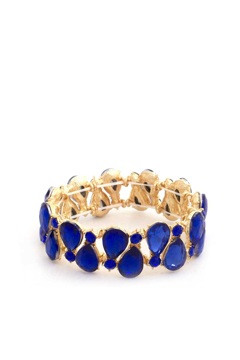 Teardrop Rhinestone Stretch Bracelet Blue Zone Planet