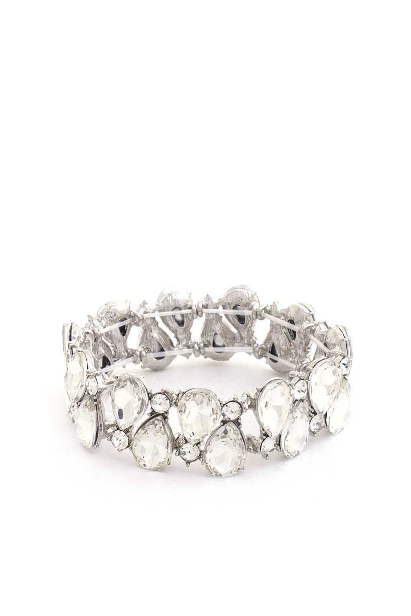 Teardrop Rhinestone Stretch Bracelet Blue Zone Planet