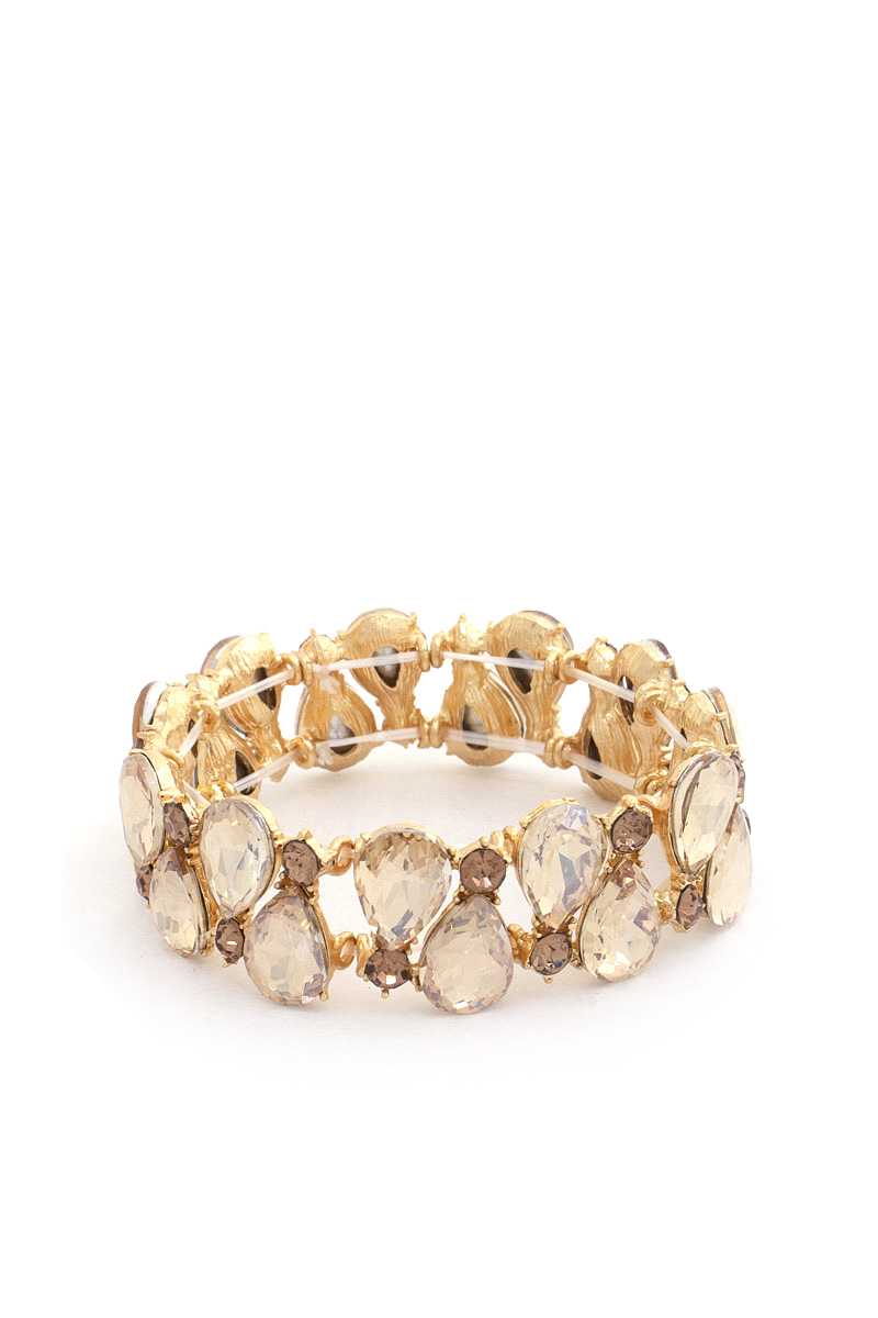 Teardrop Rhinestone Stretch Bracelet Blue Zone Planet