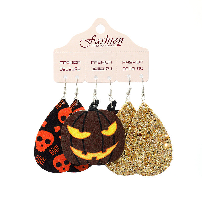 Teardrop Shape Halloween Theme Dangle Earrings BLUE ZONE PLANET