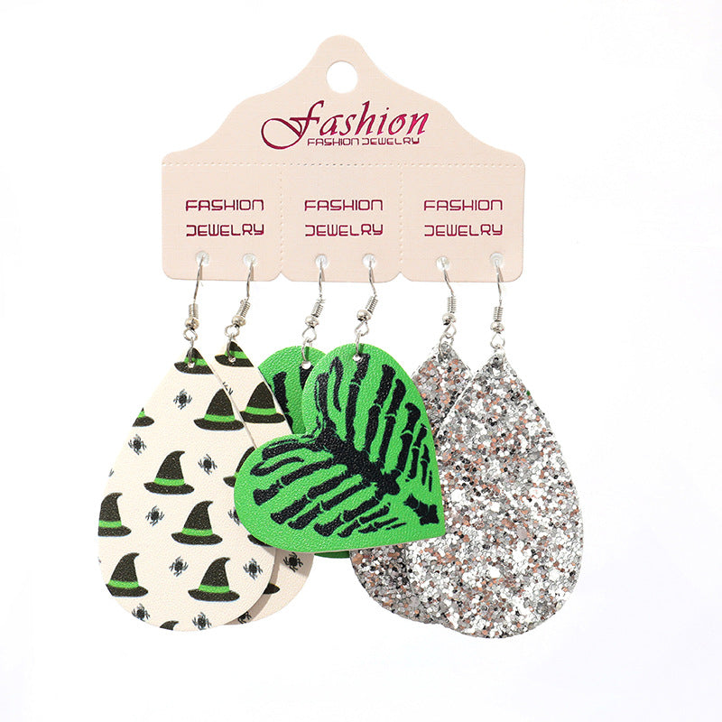 Teardrop Shape Halloween Theme Dangle Earrings BLUE ZONE PLANET