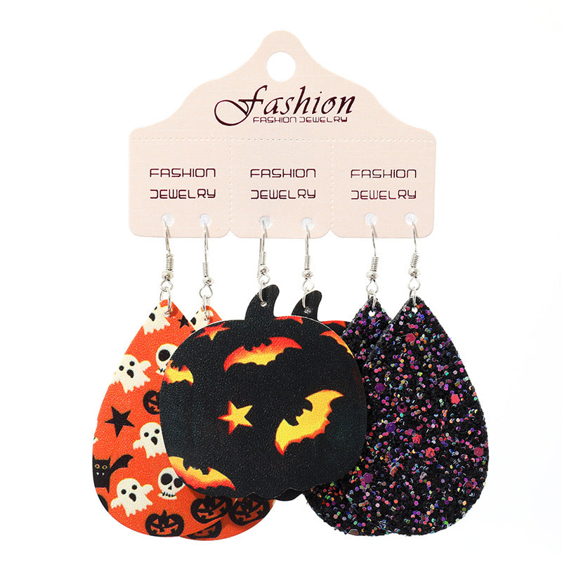 Teardrop Shape Halloween Theme Dangle Earrings BLUE ZONE PLANET