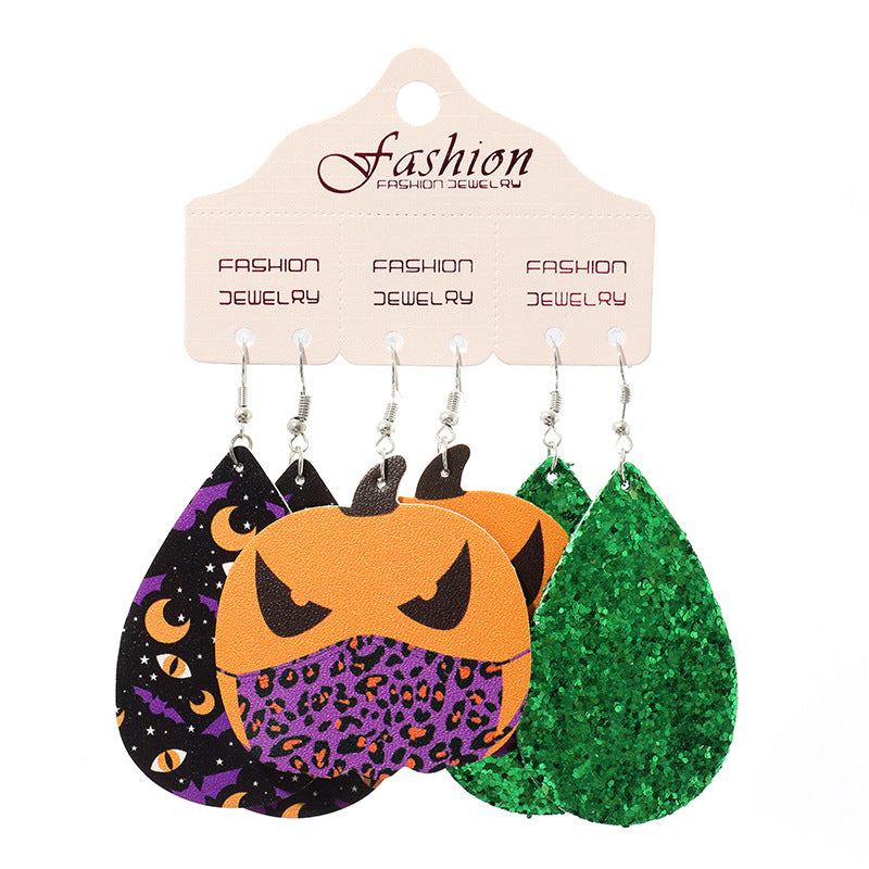 Teardrop Shape Halloween Theme Dangle Earrings BLUE ZONE PLANET
