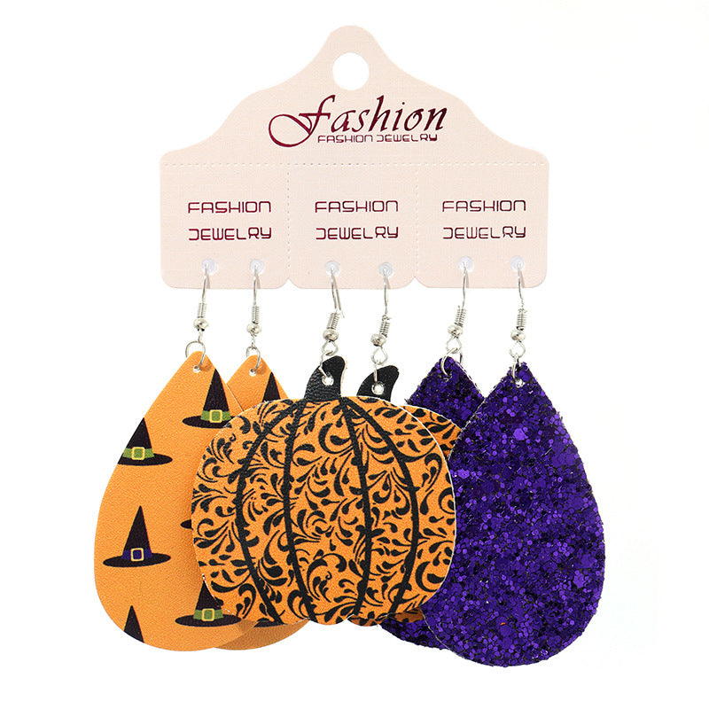 Teardrop Shape Halloween Theme Dangle Earrings BLUE ZONE PLANET