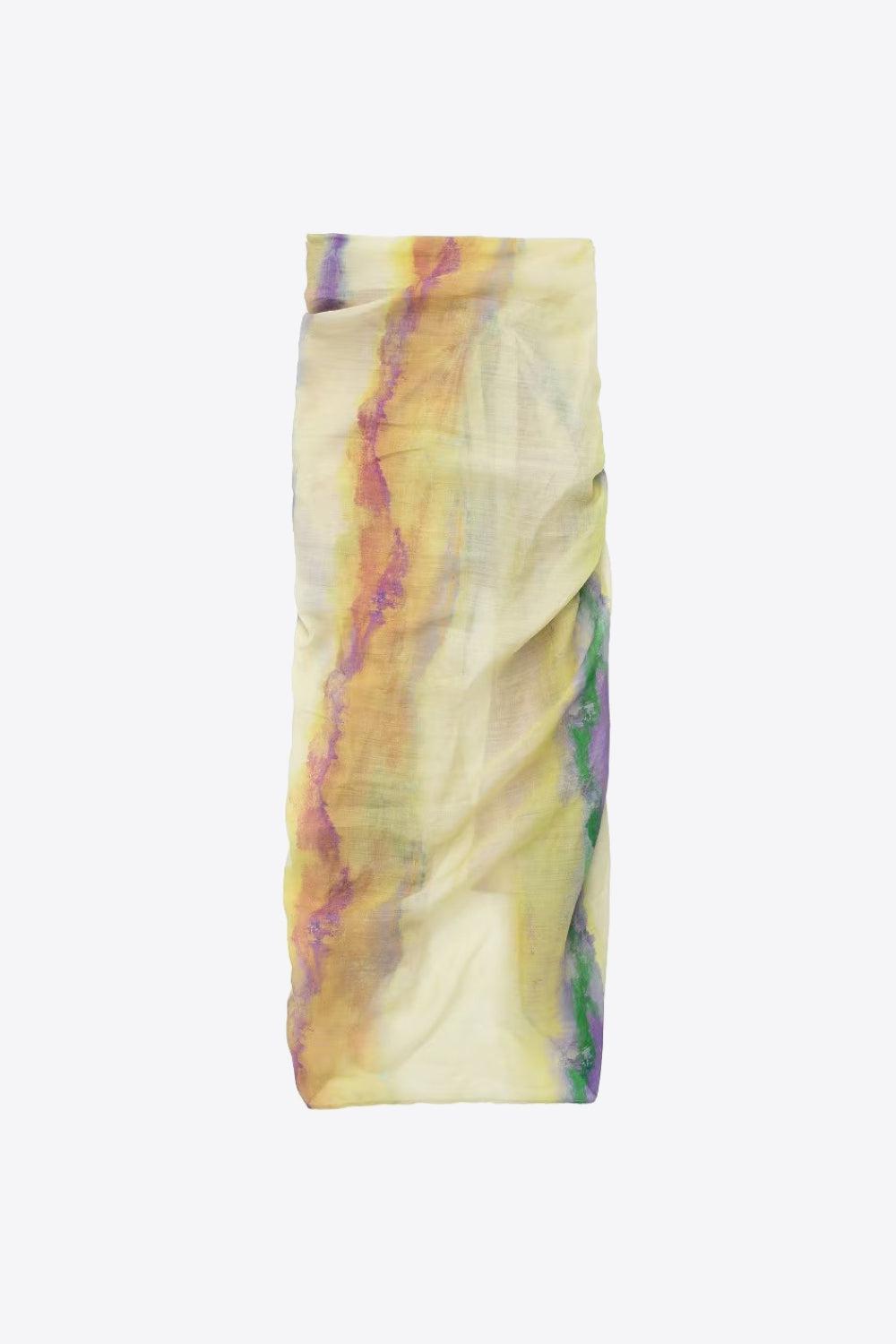 Tie-Dye Long Sleeve Shirt and Tied Skirt Set BLUE ZONE PLANET