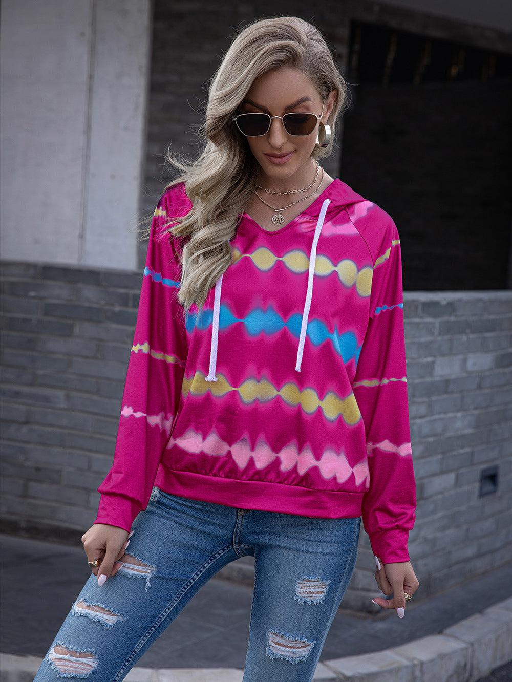 Tie Dye Raglan Sleeve Hoodie BLUE ZONE PLANET