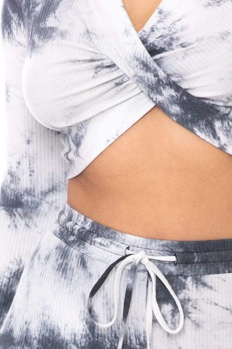 Tie-Dye Ribbed Sweater Set Blue Zone Planet